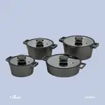 سرویس قابلمه 8 پارچه یونیک - مدل دیاموند نوار سیلیکونی - رنگ طوسی کد UN-8504 thumb 1