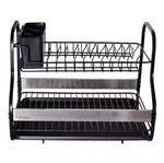 جاظرفی 2 طبقه مشکی یونیک کد UN-2987 (بدنه از جنس آهن با رنگ گوره ای با کیفیت + دو نوار استیل کناری ) thumb 1