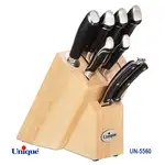 سرویس کارد و ساطور آشپزخانه یونیک کد UN-5560 (8 پارچه با پایه چوبی) (طرح شماره 2) thumb 1