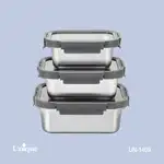 ظرف غذای 3 سایز استیل درب شیشه ای یونیک کد UN-1409 (خارجی با کیفیت عالی) thumb 1