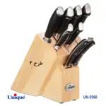 سرویس کارد و ساطور آشپزخانه یونیک کد UN-5560 (8 پارچه با پایه چوبی) thumb 3