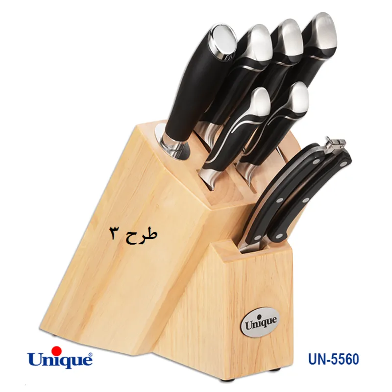 سرویس کارد و ساطور آشپزخانه یونیک کد UN-5560 (8 پارچه با پایه چوبی) gallery2
