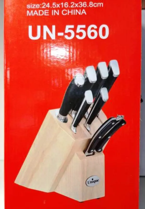 سرویس کارد و ساطور آشپزخانه یونیک کد UN-5560 (8 پارچه با پایه چوبی) gallery4