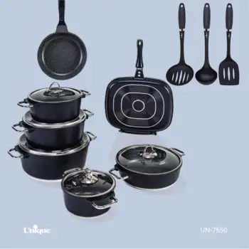 سرویس قابلمه 16 پارچه یونیک - مدل مونیخ - رنگ سرمه ای کد UN-7650