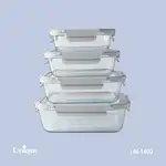 ظرف غذای 4 سایز مستطیلی یونیک کد UN-1400 ( جنس بدنه بلور+درب پلاستیکی قفل دار )(خارجی) thumb 3