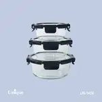 ظرف غذای 3 سایز گرد یونیک کد UN-1404 ( جنس بدنه بلور+درب پلاستیکی قفل دار )(خارجی) thumb 3