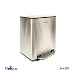 سطل زباله چهارگوش 20 لیتر استیل یونیک با آرام بند کد UN-4300 thumb 1