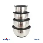 لگن استیل درب دار 4 سایز یونیک کد UN-4092 (خارجی با کیفیت عالی) ( با زیره سیلیکونی) thumb 1