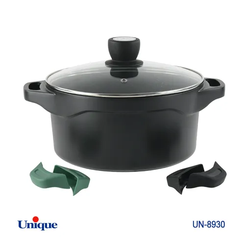 قابلمه یونیک مدل هلیوس سایز 32 کد UN-8930 (خارجی-بدنه آلومینیوم-داخل گرانیت)+دستگیره سیلیکونی هدیه