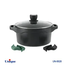 قابلمه یونیک مدل هلیوس سایز 28 کد UN-8928 (خارجی-بدنه آلومینیوم-داخل گرانیت)+دستگیره سیلیکونی هدیه gallery0