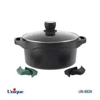 قابلمه یونیک مدل هلیوس سایز 28 کد UN-8928 (خارجی-بدنه آلومینیوم-داخل گرانیت)+دستگیره سیلیکونی هدیه