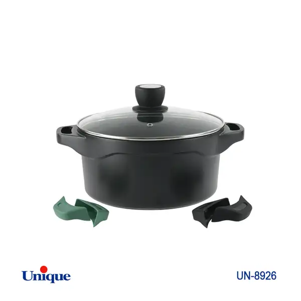 قابلمه یونیک مدل هلیوس سایز 24 کد UN-8926 (خارجی-بدنه آلومینیوم-داخل گرانیت)+دستگیره سیلیکونی هدیه