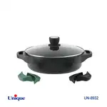 تابه یونیک مدل هلیوس دو دسته سایز 28 کد UN-8932 ( خارجی - بدنه آلومینیوم - داخل گرانیت)+دستگیره سیلیکونی هدیه thumb 1
