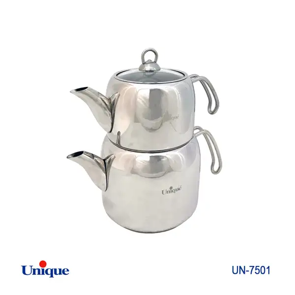 کتری قوری استیل یونیک کد UN-7501 ( ساخت ترکیه - 2.3 لیتری - لوله ای)