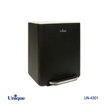 سطل زباله چهارگوش 20 لیتر یونیک با آرام بند - رنگ مشکی - کد UN-4301 gallery0