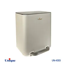 سطل زباله چهارگوش 20 لیتر یونیک با آرام بند - رنگ سفید - کد UN-4301 gallery0